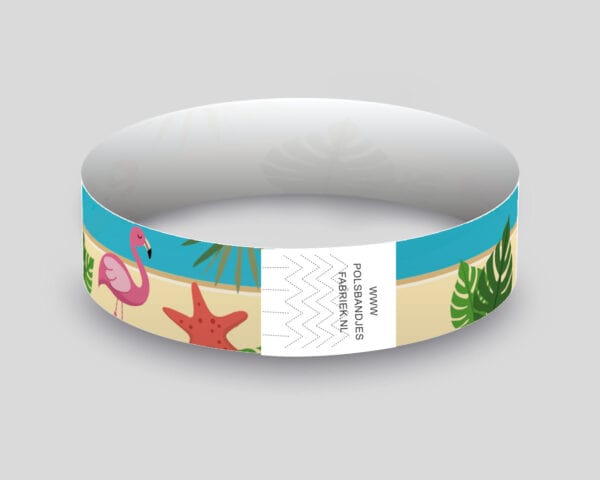 Flamingo beach tyvek polsbandjes dicht