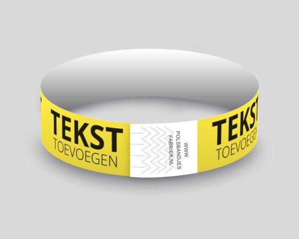 Budget tyvek polsbandjes dicht te voorzien van eigen tekst en achtergrond kleur