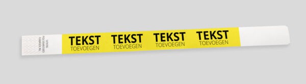 Budget tyvek polsbandjes los te voorzien van eigen tekst en achtergrond kleur