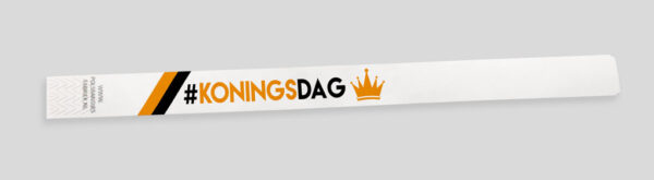 Tyvek thema koningsdag wit bandje